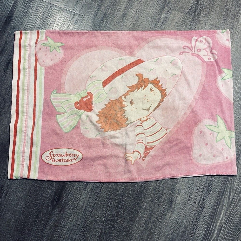Vintage Strawberry Shortcake Double Sided Pillowcase Standard Size 20"x 29.5"